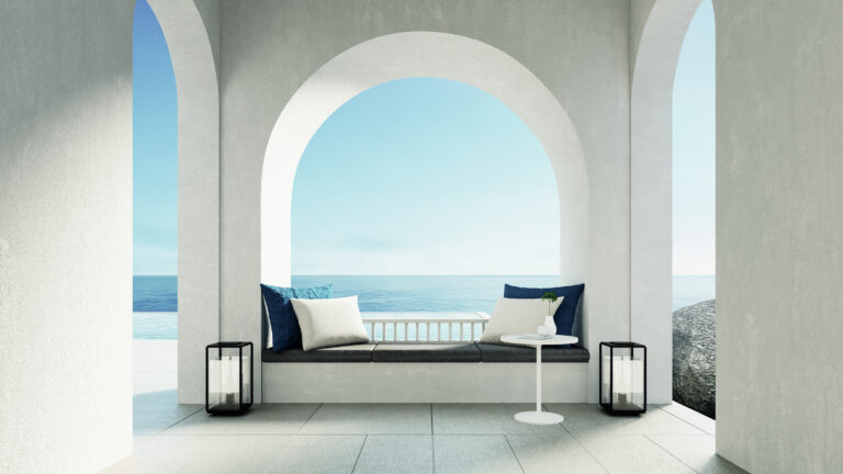 Luxury,Beach,And,Pool,Villa,Santorini,Island,Style,-3d,Rendering